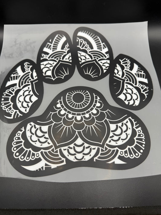 PAW PRINT - BLACK & WHITE