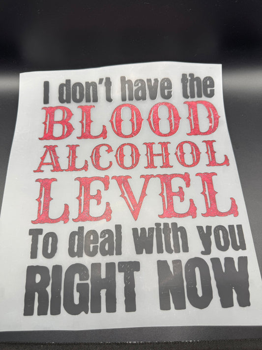 BLOOD ALCOHOL LEVEL