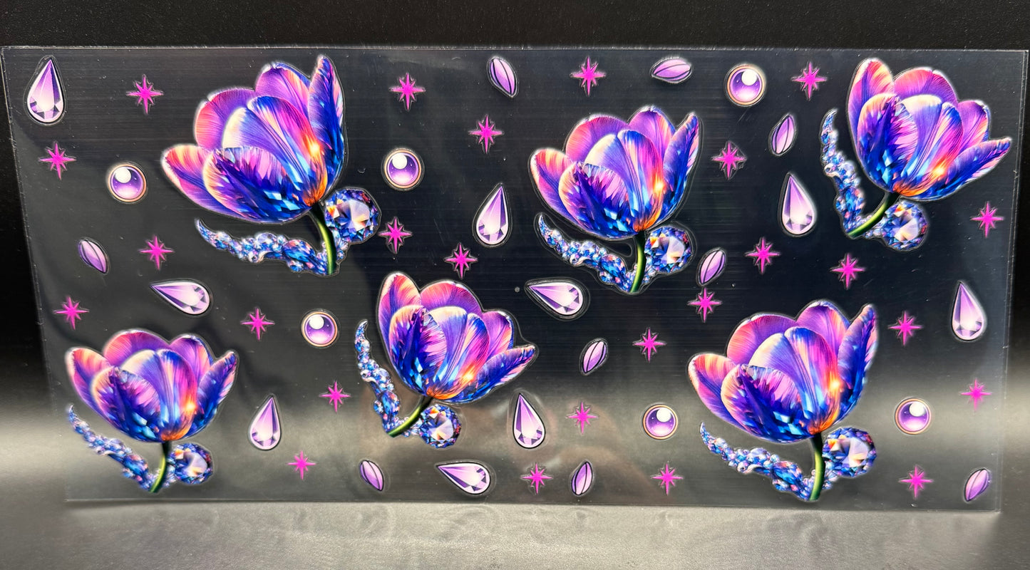 PURPLE FLOWERS & GEMS