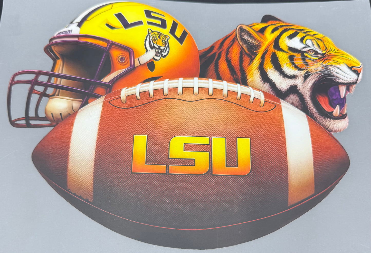 LSU HELMET FOOTBALL AND TIGER