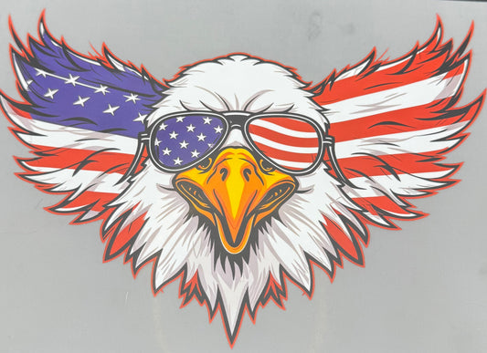 EAGLE WEARING FLAG GLASSES