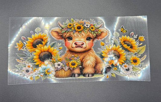 COW WITH SUNFLOWER BOUQETS