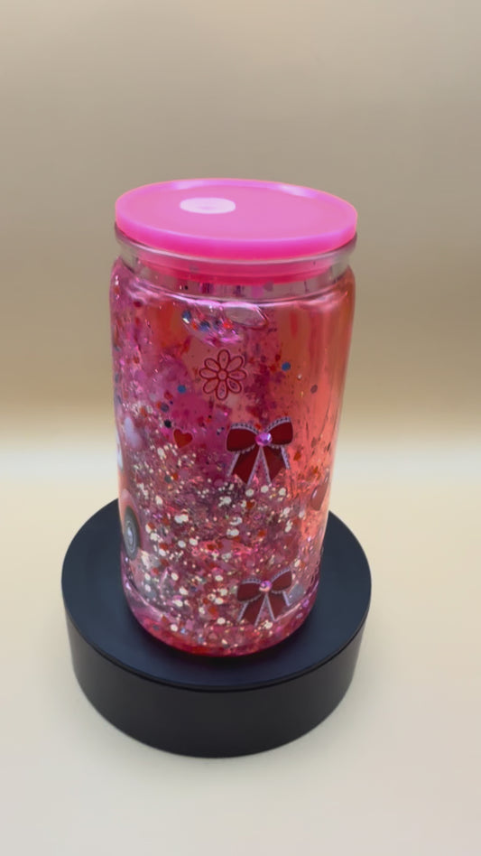 16oz Valentine’s snowglobe tumbler