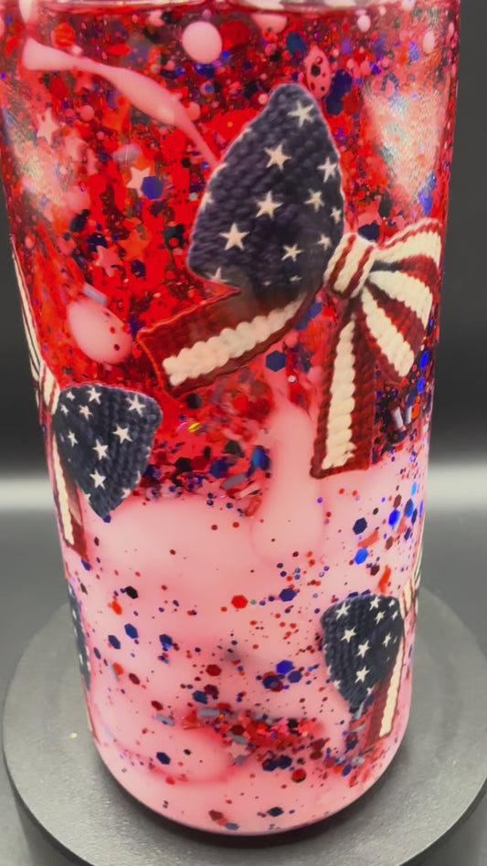 20oz America Snowglobe tumbler