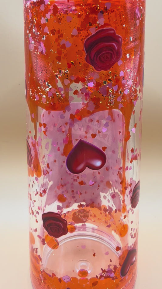 24oz Valentines Piggy Snowglobe Tumbler