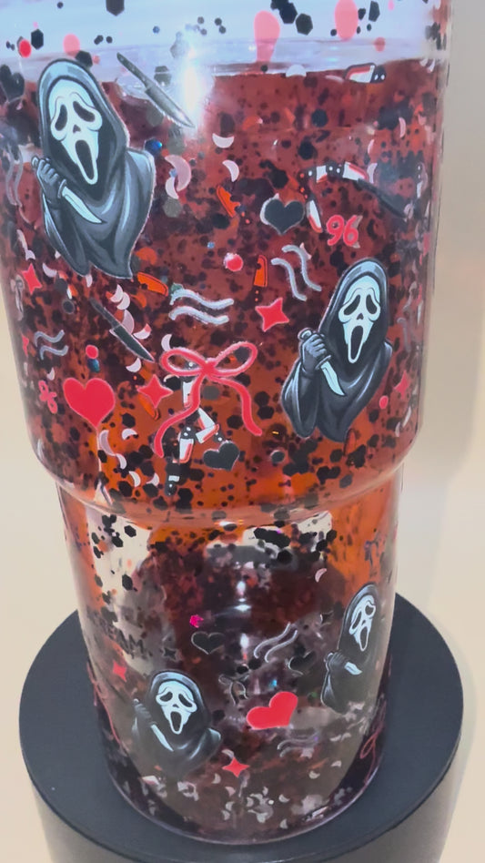 18oz Ghostface Snowglobe Tumbler