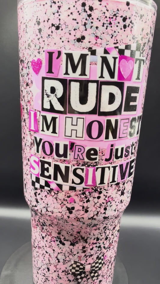 40oz Not Rude Snowglobe Tumbler