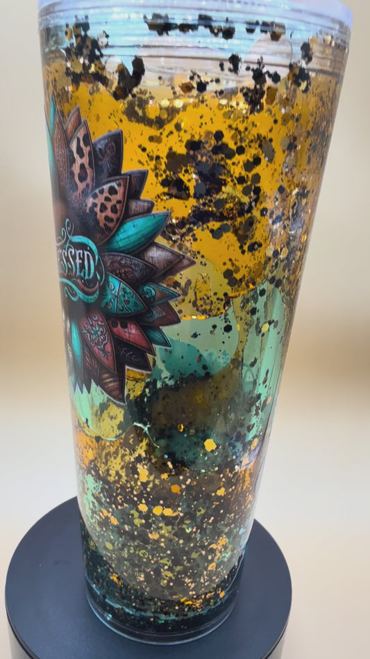 24oz Blessed Snowglobe Tumbler