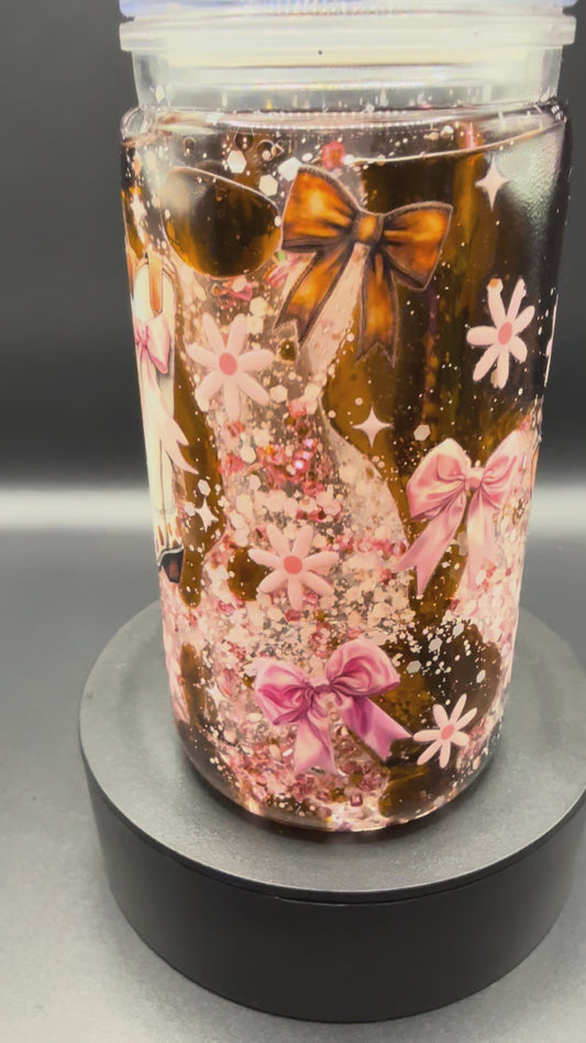 16oz Cowgirl pink-Snowglobe Tumbler