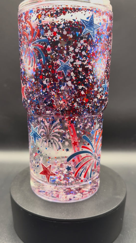 18oz American Cow Snowglobe Tumbler